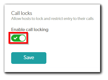 Administrators - Setting the Call Lock Feature 1