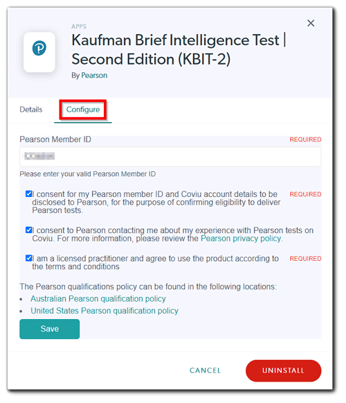How to Install and Use the Pearson KBIT-2 App on Coviu 2