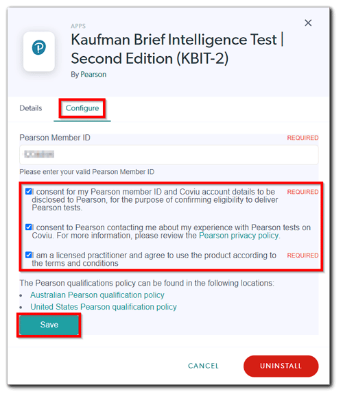 How to Install and Use the Pearson KBIT-2 App on Coviu 3