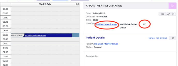Halaxy Appointment information