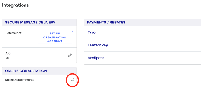 Halaxy Integration Settings