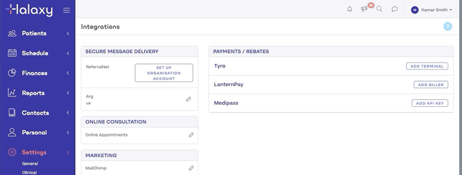 Halaxy online consultation popup