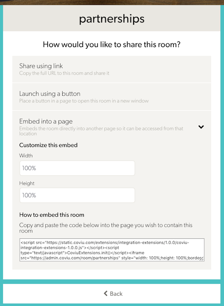 Room sharing embedding