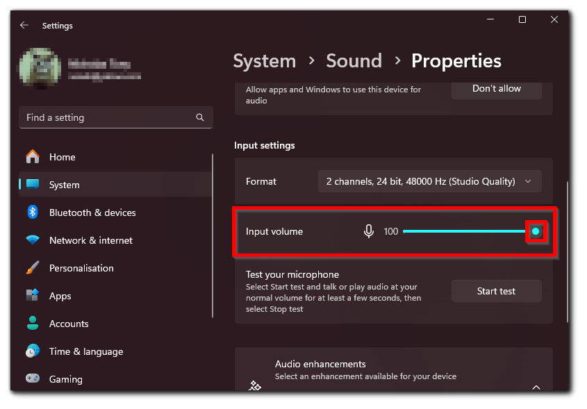 Microphone Input Volume
