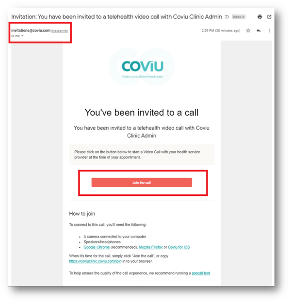 You have been invited to join the call