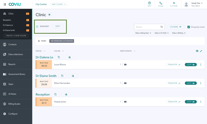 new runsheet UI edit