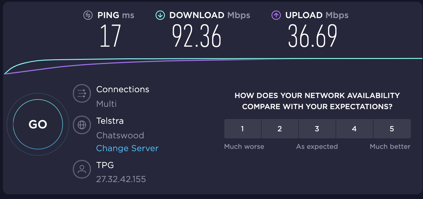 ookla download and upload speed test
