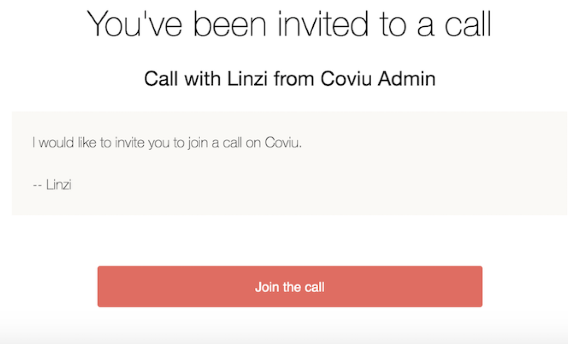 Coviu Call Invitation