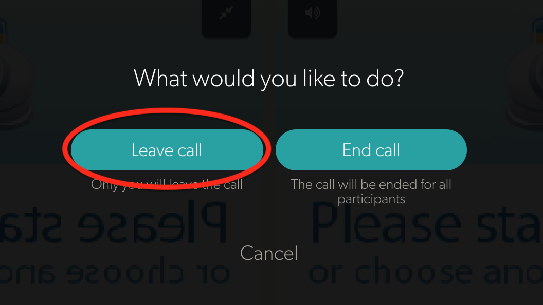 Coviu Call Ending options